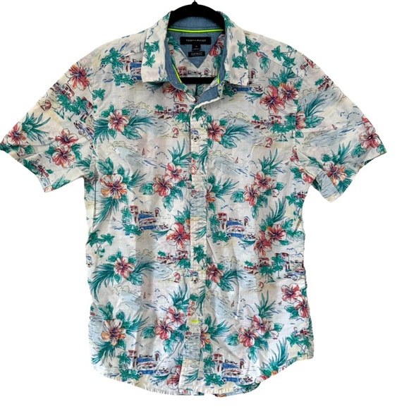 Tommy Hilfiger Other - Tommy Hilfiger Hawaiian Shirt Size M Custom Fit